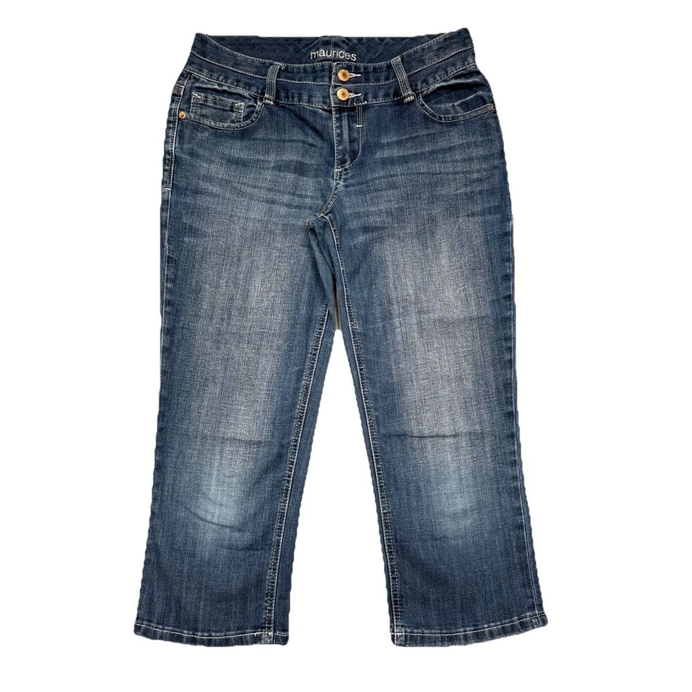 Maurices Capri Jeans 5/6 (28x21) Blue Mid Rise Denim Stretch Juniors